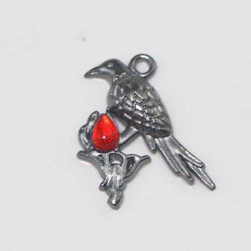 Zinc Alloy Animal Pendler, Bird, sølvfarvet forgyldt, du kan DIY, nikkel, bly & cadmium fri, 26x21x4mm, Solgt af PC