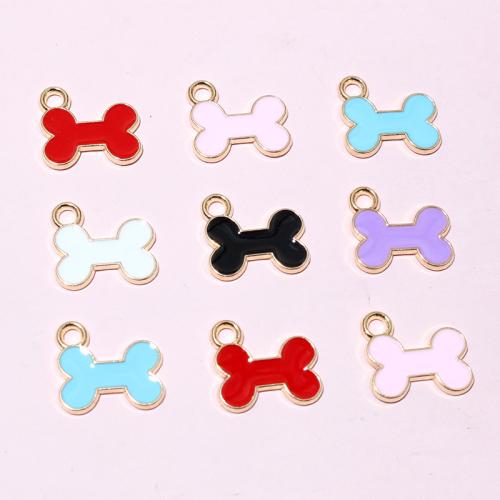 Zinc Alloy Enamel Pendants Dog Bone gold color plated DIY nickel lead & cadmium free Approx Sold By Bag