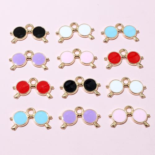 Zinc Alloy Enamel Pendants Glasses gold color plated DIY nickel lead & cadmium free Approx Sold By Bag