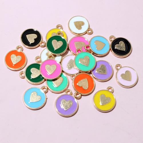 Zinc Alloy émail Pendants, alliage de zinc, Placage de couleur d'or, DIY, plus de couleurs à choisir, protéger l'environnement, sans nickel, plomb et cadmium, 14.50x12mm, Environ 100PC/sac, Vendu par sac