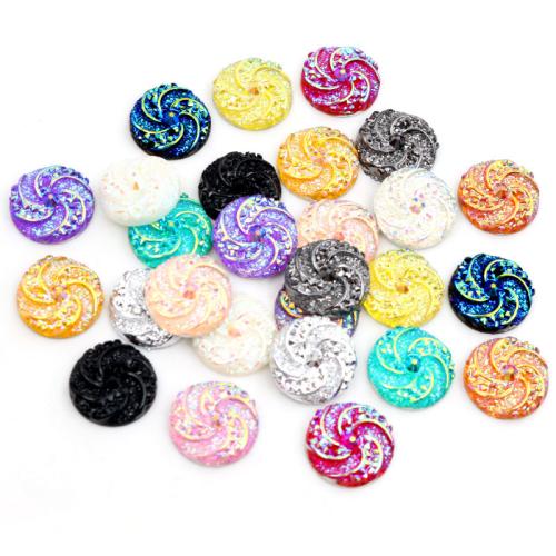 Mode Harpiks Cabochoner, Resin, du kan DIY, flere farver til valg, 12mm, Ca. 100pc'er/Bag, Solgt af Bag