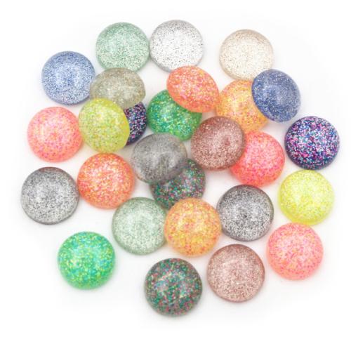 Mode Harpiks Cabochoner, Resin, Dome, du kan DIY, flere farver til valg, 12mm, Ca. 100pc'er/Bag, Solgt af Bag