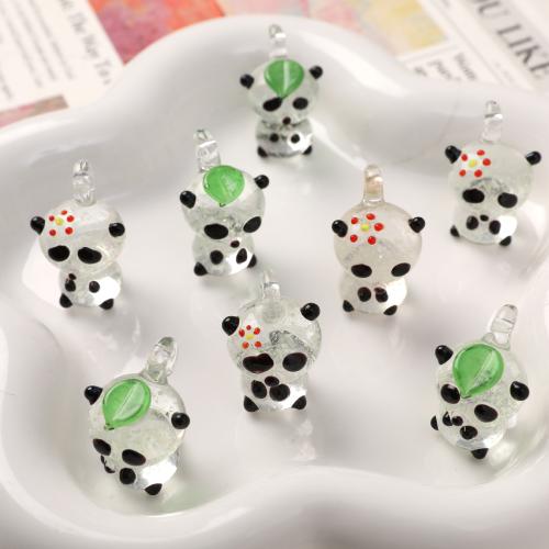 Fashion Lampwork Hangers, Glas, Panda, DIY & verschillende stijlen voor de keuze, meer kleuren voor de keuze, 28x17mm, Verkocht door PC