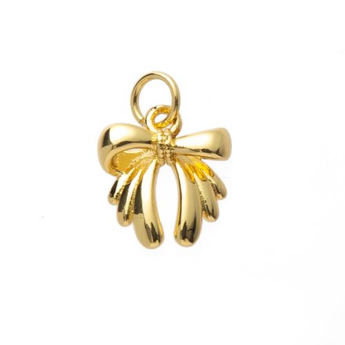 Brass Ékszer Medálok, Sárgaréz, Bowknot, arany színű aranyozott, DIY, nikkel, ólom és kadmium mentes, 11.60x3.68x16mm, Által értékesített PC