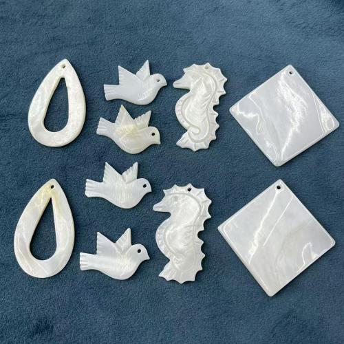 Pingentes de concha, DIY & Varios pares a sua escolha, branco, 5PCs/Bag, vendido por Bag