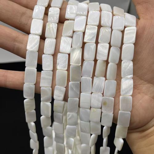 Natural Freshwater Shell Beads Rectangle DIY white Approx Sold By Strand