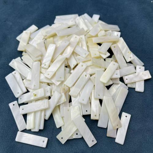 Shell Halsband, Rektangel, DIY, vit, 7x25mm, 100PC/Bag, Säljs av Bag