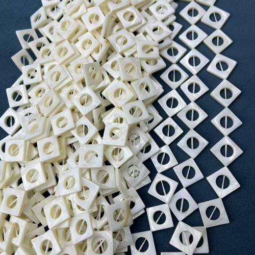 Natural Freshwater Shell Beads Square DIY white Approx Sold By Strand