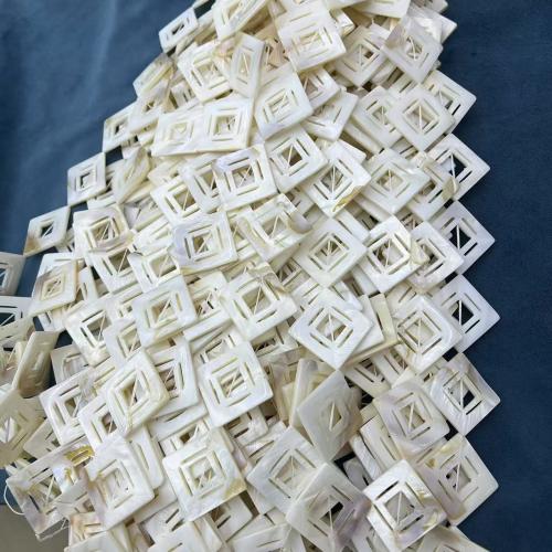 Natural Freshwater Shell Beads Square DIY white Approx Sold By Strand