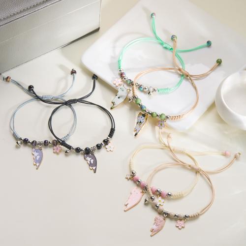 Zinc Alloy Bracelet Nylon Cord with Zinc Alloy fashion jewelry Sold By PC