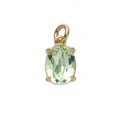 Pendentifs en laiton zircon cubique (CZ), Placage de couleur d'or, DIY & pavé de micro zircon, plus de couleurs à choisir, protéger l'environnement, sans nickel, plomb et cadmium, 6x4.65x12.81mm, Vendu par PC