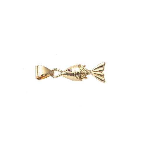 Monili d'ottone Ciondoli, ottone, Pesce, placcato color oro, DIY, assenza di nichel,piombo&cadmio, 6x4x21mm, Venduto da PC