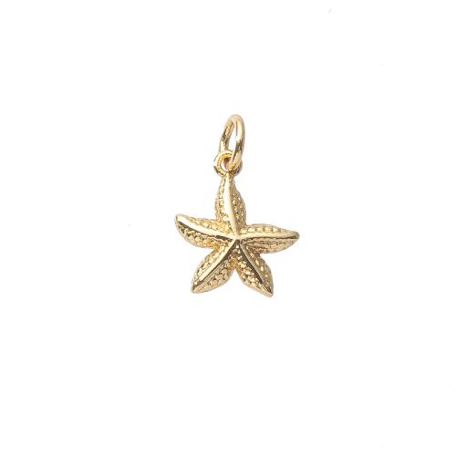 Brass Jewelry Pendants Starfish gold color plated DIY nickel lead & cadmium free Sold By PC