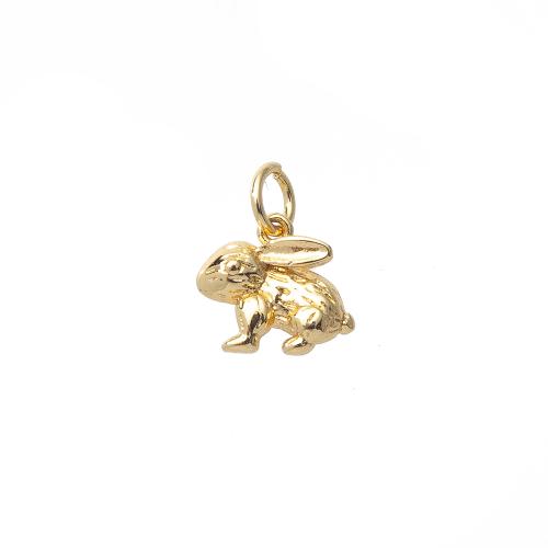 Brass Jewelry Pendants Rabbit gold color plated DIY nickel lead & cadmium free Sold By PC