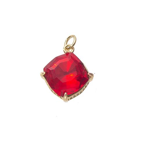 Pendenti di ottone di Cubic Zirconia (CZ), Quadrato, placcato, DIY & Micro spianare cubic zirconia, nessuno, assenza di nichel,piombo&cadmio, 15x7x21mm, Venduto da PC