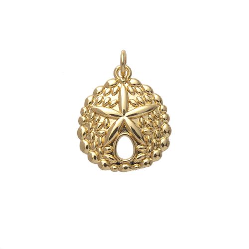 Brass Jewelry Pendants Starfish gold color plated DIY nickel lead & cadmium free Sold By PC