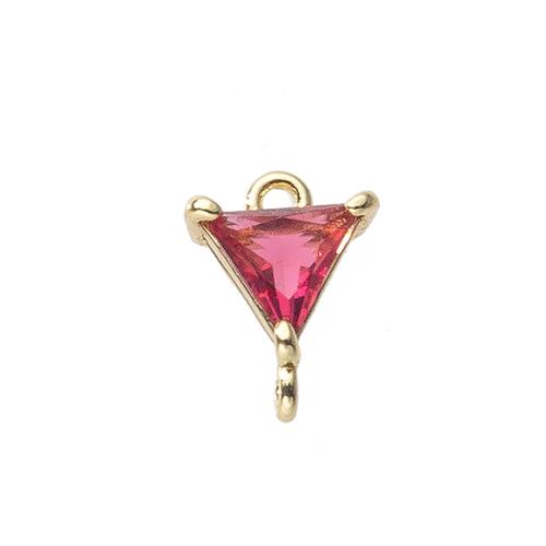 Pendentifs en laiton zircon cubique (CZ), triangle, Placage, DIY & pavé de micro zircon, plus de couleurs à choisir, protéger l'environnement, sans nickel, plomb et cadmium, 7x4x9mm, Vendu par PC