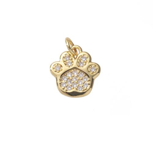 Cubic Zirconia Micro Pave bronze Pingente, cobre, Garra, cromado de cor dourada, DIY & micro pavimento em zircônia cúbica, níquel, chumbo e cádmio livre, 12x1x16mm, vendido por PC