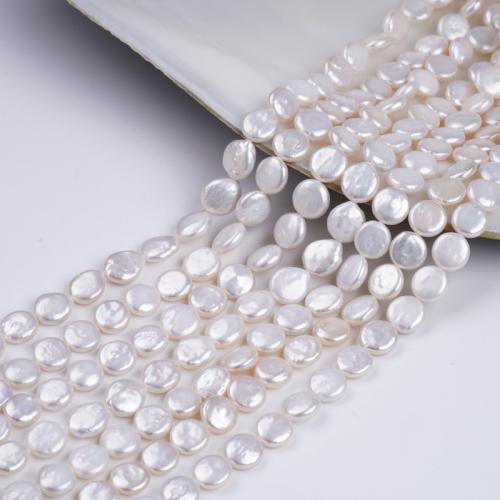 Cultured Button Freshwater Pearl Beads Coin DIY white mm Sold Per Approx 38 cm Strand