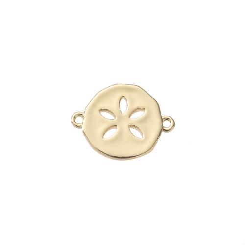 Brass Sieraden Connector, Messing, Licht rond, gold plated, DIY & 1/1 lus, nikkel, lood en cadmium vrij, 17x1x13mm, Verkocht door PC