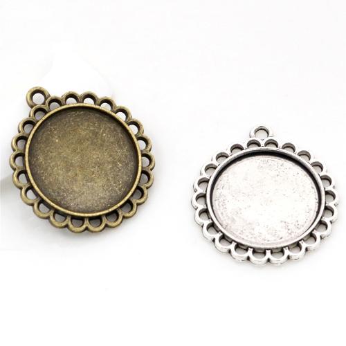 Zink-Legierung Cabochon Weissgold, Zinklegierung, plattiert, DIY, keine, frei von Nickel, Blei & Kadmium, 20mm, 100PCs/Tasche, verkauft von Tasche