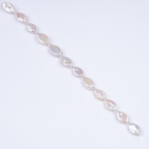 Prirodni slatkovodni biser labav nakit, Slatkovodni Pearl, Konj očiju, možete DIY, bijel, about:7-9mm, Prodano Per Približno 18 cm Strand