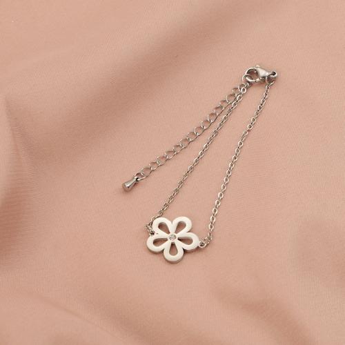 Stainless Steel Jewelry Bracelet 304 Stainless Steel Flower fashion jewelry & for woman Sold By PC