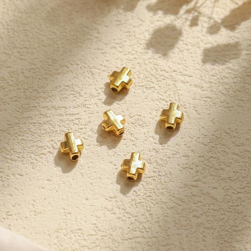 Edelstahl-Beads, 304 Edelstahl, Kreuz, DIY, keine, 5x7mm, 10PCs/Tasche, verkauft von Tasche