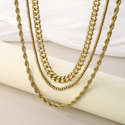 Stainless Steel Chain Necklace 304 Stainless Steel plated fashion jewelry Sold By PC