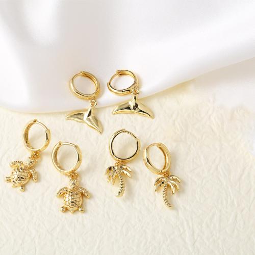 Boucles d'oreilles pendantes en laiton, Plaqué d'or, bijoux de mode & styles différents pour le choix & pour femme, Vendu par paire