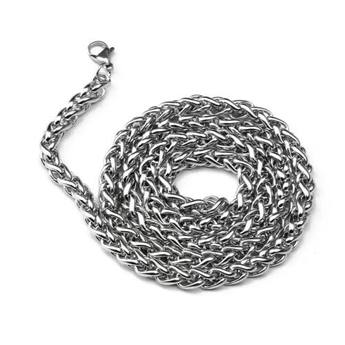 304 rostfritt stål Halsband, Unisex & olika storlek för val, ursprungliga färgen, Säljs av PC