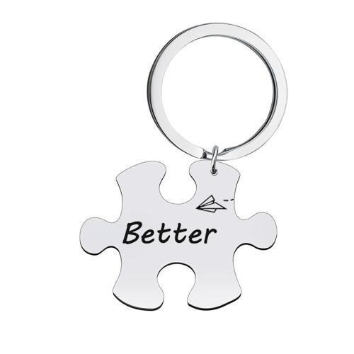 Bag Purse Charms Keyrings Keychains 304 Stainless Steel plated Unisex & with letter pattern Sold By PC
