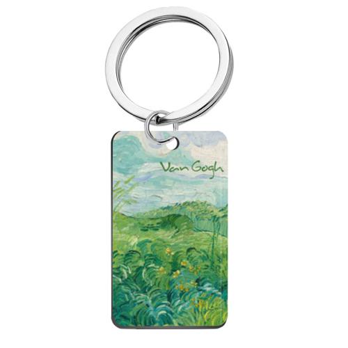 Llaveros, acero inoxidable 304, Rectángular, estampado, Joyería & unisexo, más colores para la opción, 50x28mm, Vendido por UD