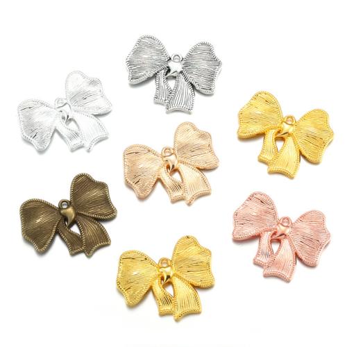 Wisiorki Bowknot ze stopów cynku, Stop cynku, Kokarda, Powlekane, DIY, dostępnych więcej kolorów, bez zawartości niklu, ołowiu i kadmu, 26x23mm, otwór:około 2mm, około 100komputery/torba, sprzedane przez torba