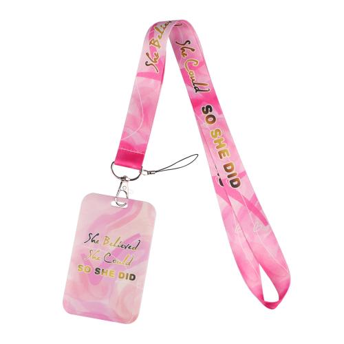 Lanyard card Holder Polyester with Plastic Unisex Sold By PC