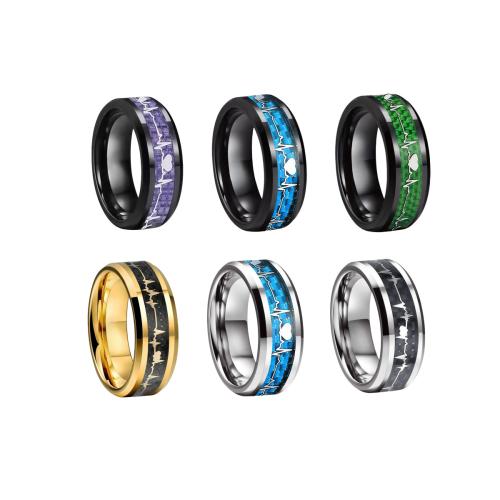 Ring Finger ze stali nierdzewnej, 201 Ze stali nierdzewnej, Powlekane, dla obu płci & różnej wielkości do wyboru & naklejka epoksydowa, dostępnych więcej kolorów, sprzedane przez PC