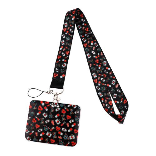 Sealbhóir Cárta Lanyard, Poileistir, le Plaisteach, unisex & dearaí éagsúla do rogha, dathanna níos mó le haghaidh rogha, Díolta De réir PC