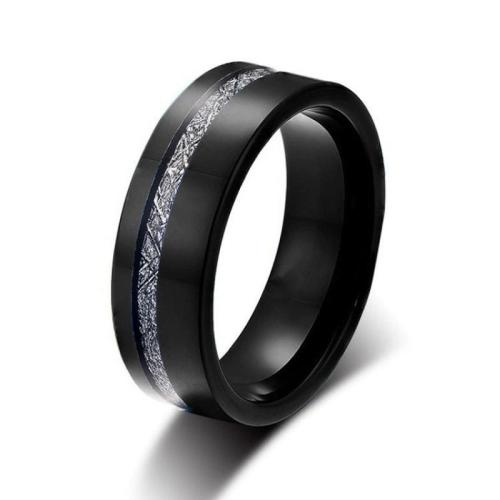 Stainless Steel Finger Ring 201 Stainless Steel plated & for man & epoxy gel black Sold By PC