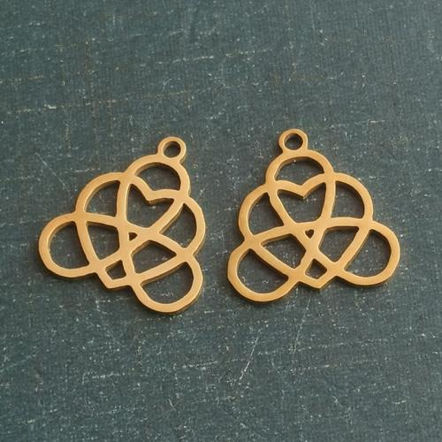 Stainless Steel Pendants 304 Stainless Steel Vacuum Ion Plating DIY & hollow Sold By Bag