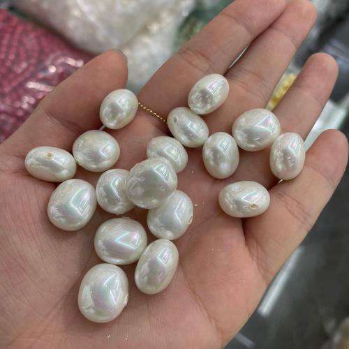 Abalorios de Nácar Natural de Agua Dulce, Irregular, Bricolaje, Blanco, 13x15mm, Vendido por UD