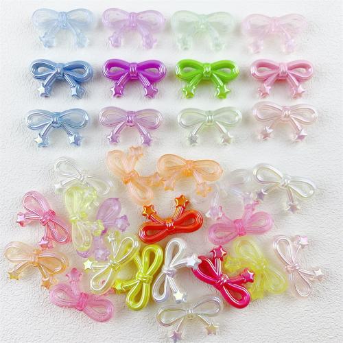 Miracle Akrylpärlor, Akryl, Bowknot, färgrik pläterade, DIY, fler färger för val, 33x20mm, Ca 100PC/Bag, Säljs av Bag
