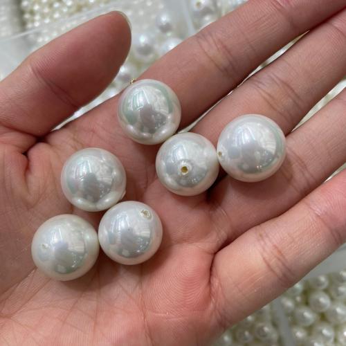 Abalorios de Nácar Natural de Agua Dulce, Esférico, Bricolaje, Blanco, 16mm, Vendido por UD