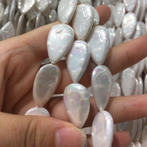 Natural Freshwater Shell Beads Teardrop DIY white Aboutuff1a13-23MM Sold By Strand