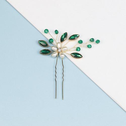 Haarpinnen bruid, Zinc Alloy, met koperdraad & Kristal & Plastic Pearl, handgemaakt, verschillende stijlen voor de keuze & voor vrouw & met strass, Verkocht door PC