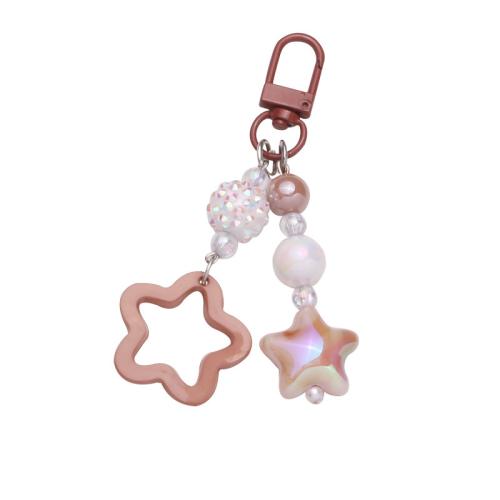 Key Chain, Akryl, med Zinc Alloy, Stjerne, Nuttet & Unisex & hule, flere farver til valg, Solgt af PC
