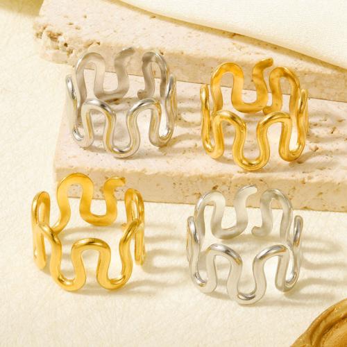 Rustfrit stål fingre Ringe, 304 rustfrit stål, forgyldt, for kvinde, flere farver til valg, 12.20mm, 10pc'er/Bag, Solgt af Bag