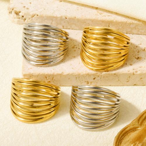 Rustfrit stål fingre Ringe, 304 rustfrit stål, forgyldt, for kvinde, flere farver til valg, 18.50mm, 10pc'er/Bag, Solgt af Bag