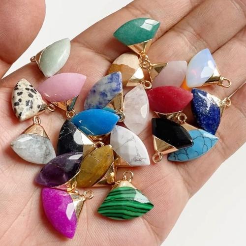 Pendants Gemstone Jewelry, Cloch Nádúrtha, le Sinc Alloy, DIY & ábhair éagsúla do rogha, dathanna níos mó le haghaidh rogha, 19x18mm, Díolta De réir Péire