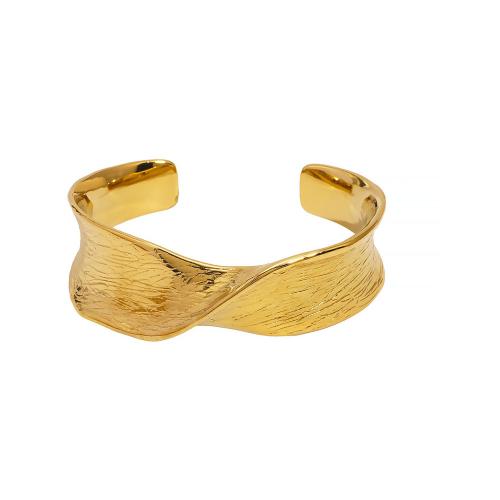 Rustfrit stål Bangle, 304 rustfrit stål, guldfarve belagt, mode smykker & forskellige design til valg & Micro Pave cubic zirconia, gylden, Solgt af PC
