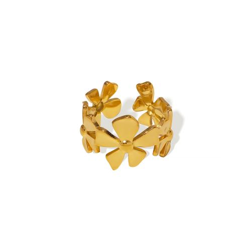Rustfrit stål fingre Ringe, 304 rustfrit stål, guldfarve belagt, mode smykker, gylden, Solgt af PC